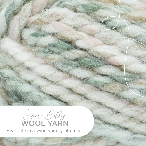 Image of Lion Brand Yarn, Wool-Ease Thick & Quick Yarn, Seashell Cream Multi, 3 Pack | Super Bulky Wool Acrylic Blend Fiber for Soft Hats, Sweaters, Chunky Blankets, Yarn for Crochet, Knitting, Crafts, Weaving