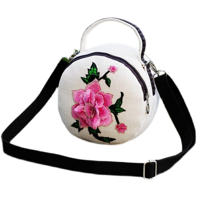RomildaYuan Ethnic Embroidery Flower Bag Clutch Bag Handbag Shoulder Messenger Mobile Phone Bag Small Bag Women