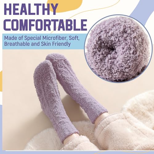 Image of DoSmart Fuzzy Socks For Women Slipper Warm Fluffy Soft Winter Cozy Plush Cabin Sleep Christmas Home Socks