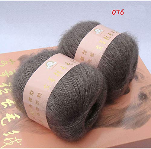 6 Balls Angora Mohair Wool Yarn Soft Fingering Baby Mohair Cashmere Hand Crochet Yarn For Knitting Diy Scarf Sweater Thread Yarn 300G (Camel) #TOP1