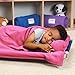 ROLLEE POLLEE Nap Sac Roll Up Napping Blanket with Attached Pillow for Preschool/Daycare, Super Soft with Elastic Straps, Fits Most Mats and Cots (Pink)