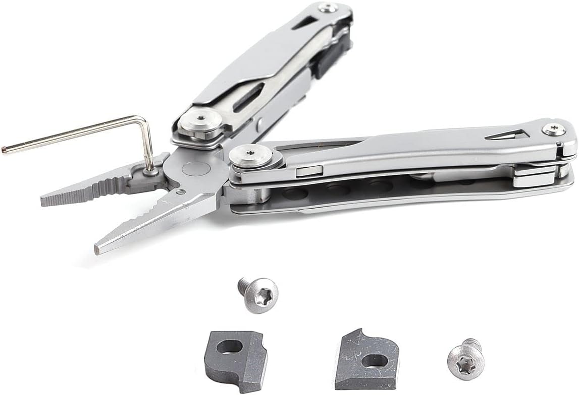 Multitool Pliers Scissors with Replaceable Jaws Stainless Steel Pocket Multitools Pliers and Scissors with Pocket clip for Camping Hiking and Daily Maintenance