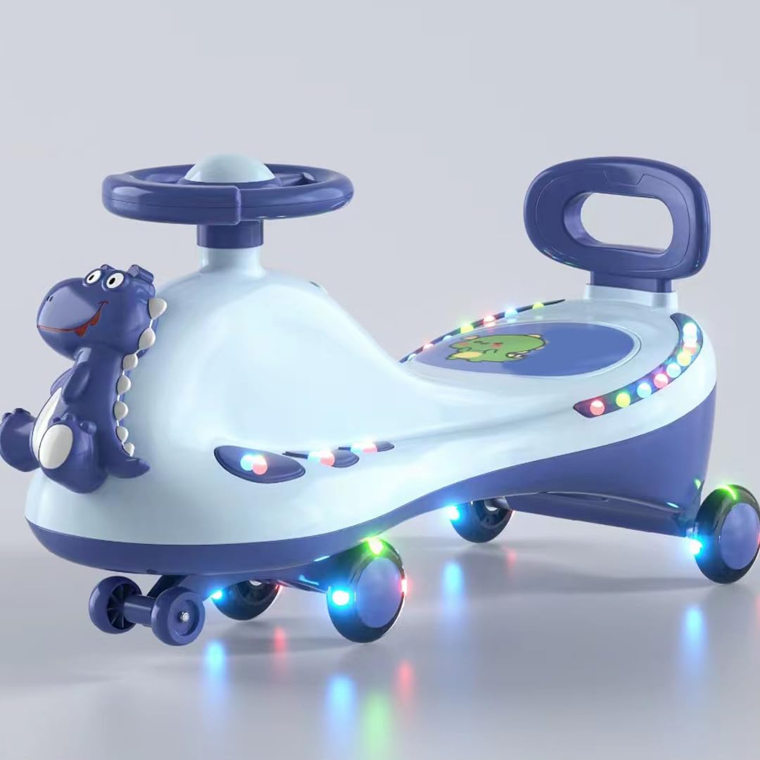 Naroote Wiggle Car Uniwersalna Zabawka do Jeżdżenia dla Dzieci z Cichym Efektem świetlnym do Zabawy na świeżym Powietrzu i ćwiczeń (BLUE)