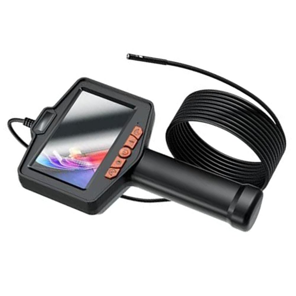 1080P Triple Lente Endoscopio con Pantalla HD de 43 Pulgadas, IP67 Impermeable con Luz LED, Cable Flexible de 164 Pies, Sanitario, Reparación Automática