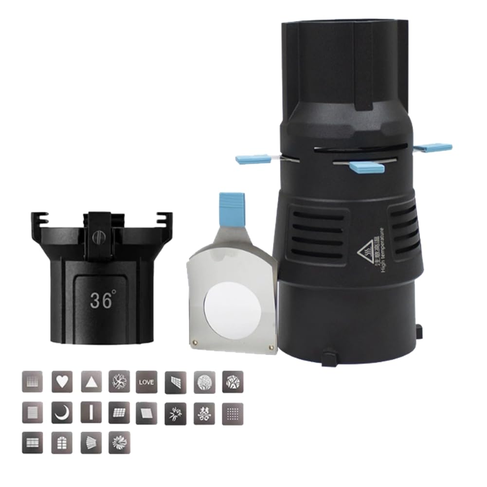 Konischer Snoot für Bowens-Fotografie, Fotokondensator, Integrierte Geometrische Blattformen, GOBO-Filter, 36°-Einzellinse
