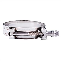 Vista 6 de 2 piezas de abrazaderas de acero inoxidable con perno en T, rango de abrazadera 1.4"-1.7" (36-44mm) para manguera de entrada turbo