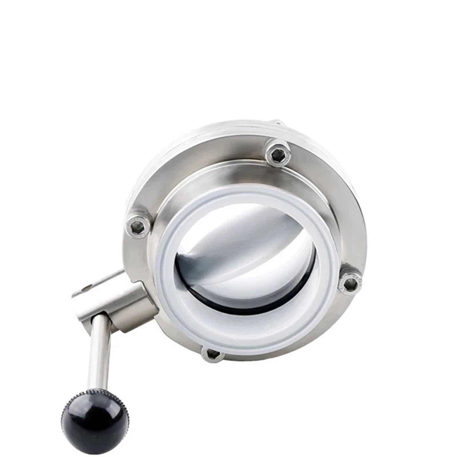 COSZWQDP Butterfly valve 304 stainless steel clamp butterfly corrosion resistant solvent food sanitary grade manual(51mm(TC64mm) SS304)