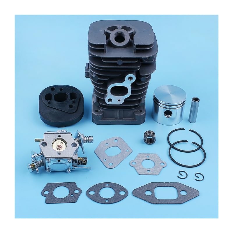 Tłok cylindra gaźnik zestaw uszczelek Carb dla partnera 350 351 370 371 420 390 391 formuła 5000 piła łańcuchowa 41mm dla Nikasil Plated