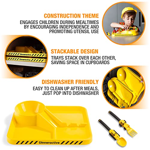 Dinneractive KEF-HER-94 Dining Set For Kids - 3 Piece Construction Themed Toddler Utensils & Toddler Plates thumb #3
