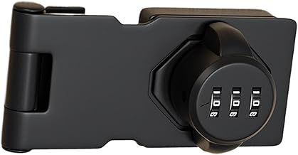 Qianly Fechadura de Combinação de Armário, Fechadura de Ferrolho com Senha, Fechadura de Porta de Armário Sem Chave com Parafusos, para Portas Pequenas, Armá, PRETO, Tamanho real