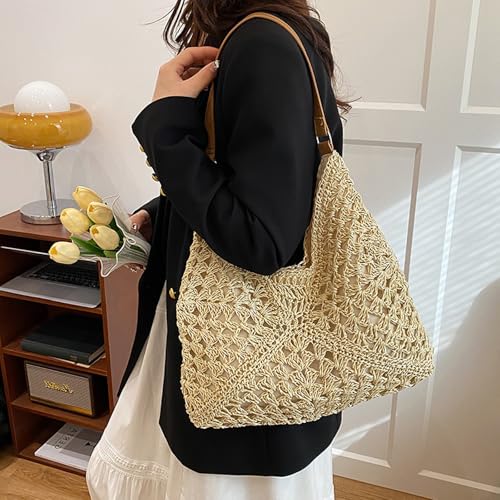Straw Hobo Packet for Women,2025 New Vintage Shoulder Packet,Summer Beach Shoulder Bag,Summer Handbag,Everything Tote Bag2