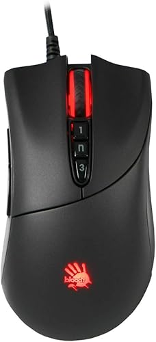 Bloody SP30 - Mouse ergonómico para juegos con interruptor óptico, interruptor de mouse más rápido en juegos, sensor de grado entusiasta, 8 botones
