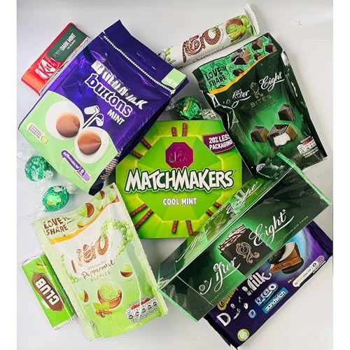Medium Mint Chocolate Gift Hamper Includes Aeroe Lint Aftr8s Matchmakers & More Assorted Mint Chocolates for Gifting Sharing or Treating Yourself 10 Minty Treats in One Box