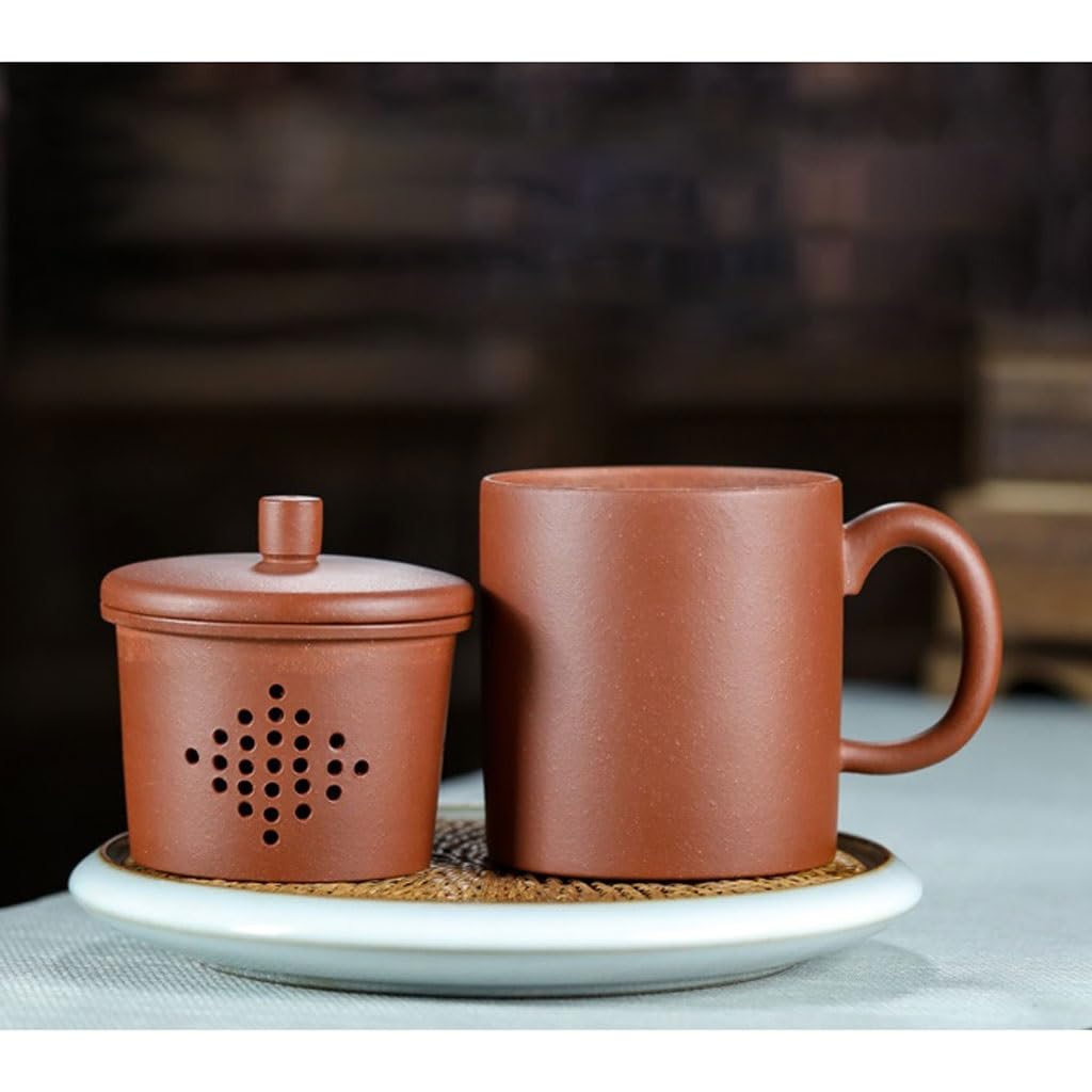 Tasse à thé Service à thé ménager 380 ML, Tasse de Sable Violet Faite à la Main avec Filtre à Doublure, Tasse d'infusion de thé Tasses à thé réutilisables