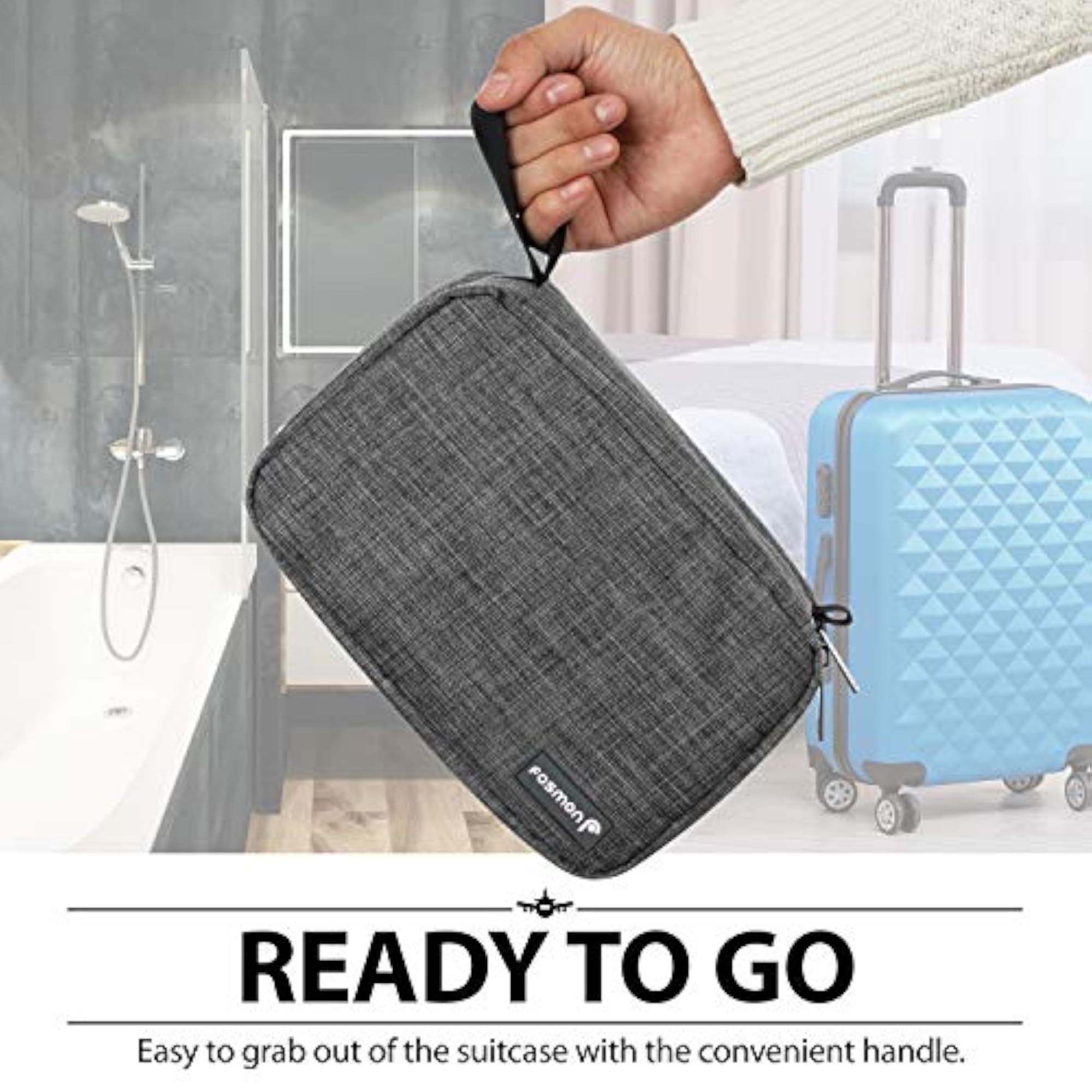 Portable Hanging Toiletry Travel Organizer Bag with 3 Pouches