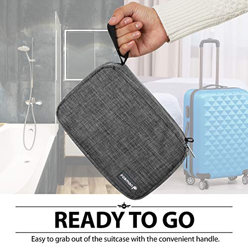 Image of Fosmon Hanging Toiletry Bag for Travel, Compact Toiletries Organizer, Gray