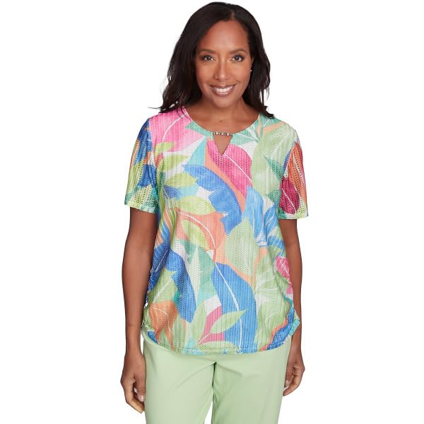 Haut Dunner Parrot Cay fluide et infroissable en maille Tropica