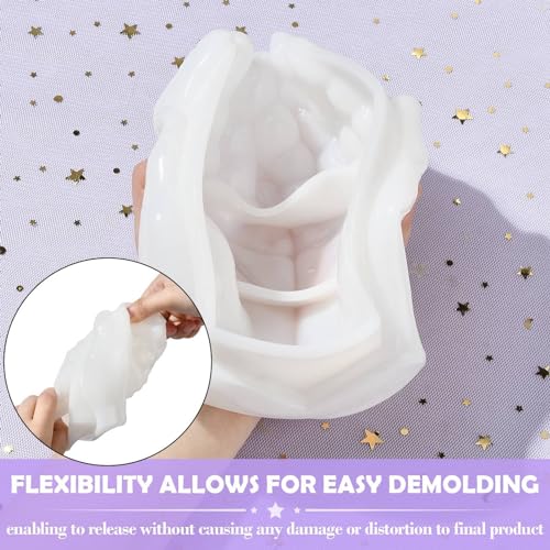 UR URLIFEHALL 2 Pcs 3D Hand Silicone Moulds Resin Tray Silicone Moulds Ashtray Succulent Pot Moulds for Holder Container Display Making - Image 3