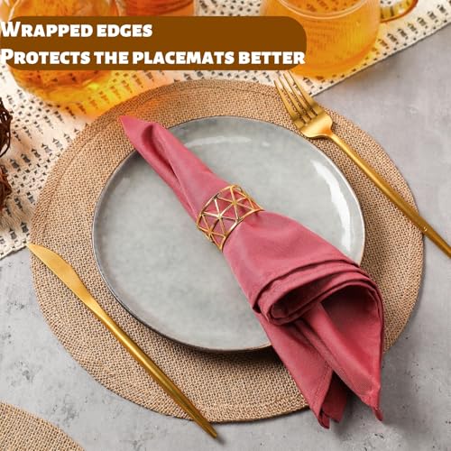 Sets de table de 32 cm en jute pour cuisine et table à manger - 4