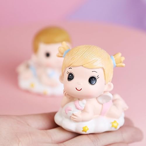 Miniatura 8 de Luxshiny 2 piezas de decoración de pastel de bebé, muñecos de bebé niños y niñas, fiesta de cumpleaños, muñeca de bebé, decoración de boda para