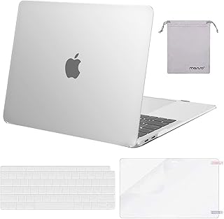 MOSISO Compatible with MacBook Air 13 inch Case 2022 2021 2020 2019 2018 A2337 M1 A2179 A1932 Retina Display Touch ID, Plastic Hard Shell&Keyboard Cover&Screen Protector&Storage Bag, Frost