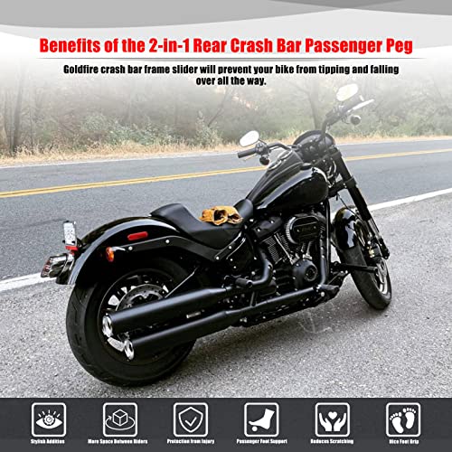 Goldfire Rear Passenger Foot Pegs Crash Bar Frame Slider Motorcycle Highway Pegs Bumper Protector Engine Guard Fits For Harley Softail Street Bob Low Rider Heritage Classic 2018-2023 #TOP4