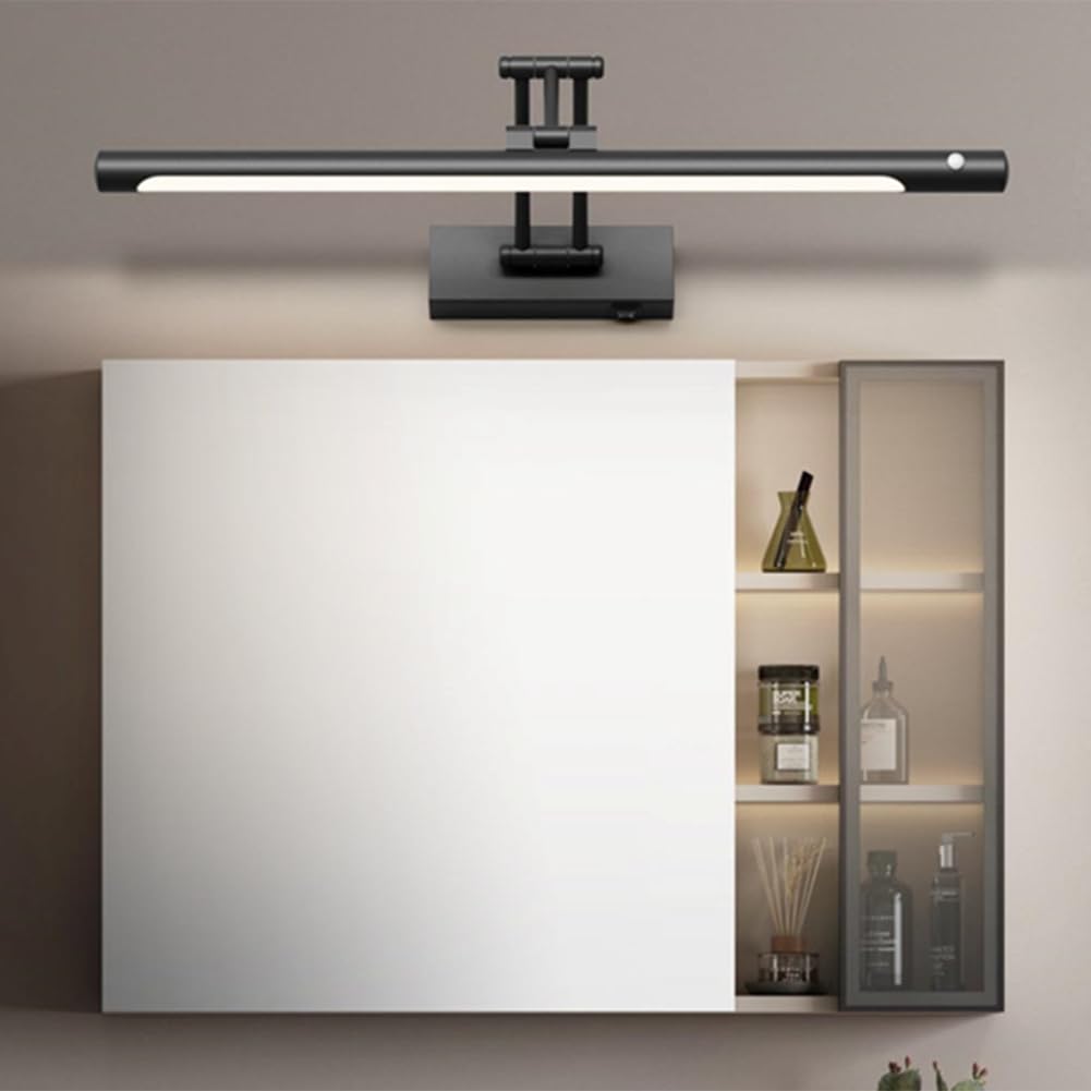 Lampada a Specchio LED Bagno 60CM Lampada da Bagno Rotante Luce da Parete Impermeabile Lampada da Parete Dimmerabile Rilevatore di Movimento Luce Parete Orientabile Sensore Luce Indoor