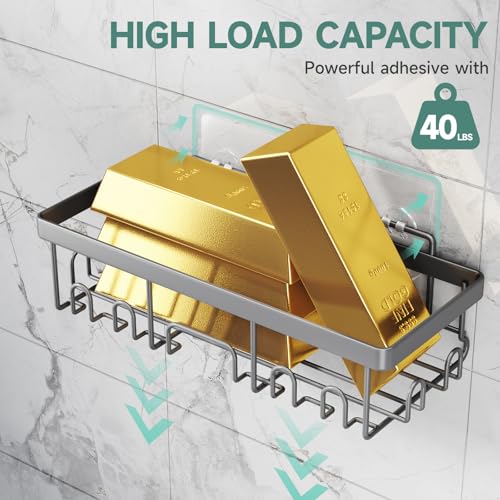 image for Veken 6-Pack Rustproof & Waterproof Shower Caddy, Adhesive Shelves Rac