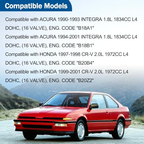 Image of Valve Cover Gasket Compatible with Acura Integra 1990-2001 B18A1 B18B1 1.8L L4 1834cc for Honda CR-V 1997-2001 B20B4 B20Z2 2.0L L4 1972cc Replaces B20B4 B20Z2 VS50362R 12341-PR4-A00