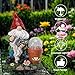 Ovewios Garden Gnome Statue, Resin Pots with Crack Ball Gnome Figurine with Solar Lights for Porch Patio Yard Outdoor Decor