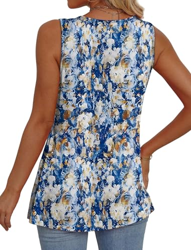 Image of OFEEFAN Womens Tank Tops 2025 Flowy Peplum Tops for Women Dressy Sleeveless V Neck Babydoll Tank Tops