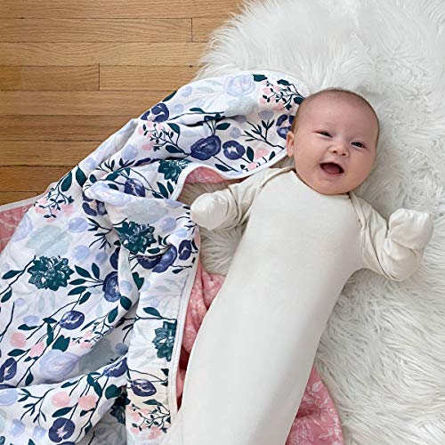 Image of Aden + Anais Essentials Dream Blanket, Muslin Baby Blankets for Girls & Boys, Ideal Lightweight Newborn Nursery & Crib Blanket, Unisex Toddler & Infant Bedding, Shower & Registry Gift, Flowers Bloom