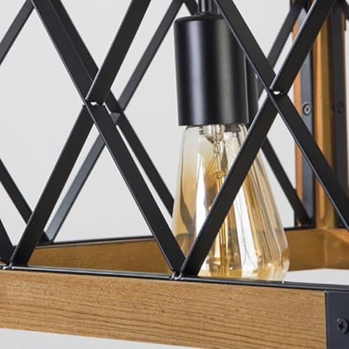 Suspension rustique bois pour éclairage café ou restaurant - 5