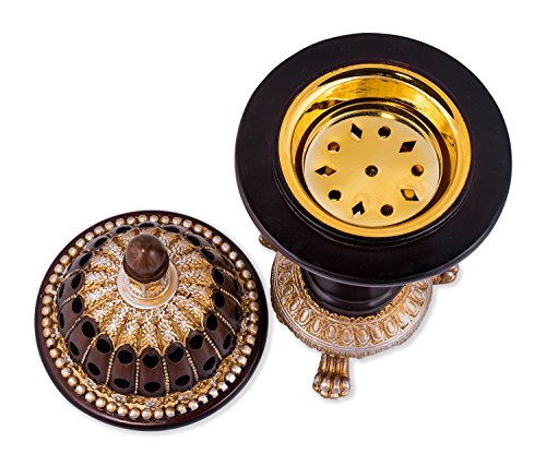 AM Lux Globe Incense Burner - Bakhoor Cone Holders | Insence bukhoor Burners| Frankincense Burner Charcoal | Mabkhara | for Office & Spiritual Decor (Brown) - Image 7