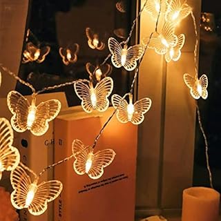 KINGCOO Butterfly String Lights, 3M 20LED Warm White Butterfly Battery Operated Fairy Decorative Lights for Home Party Birthday Summer Garden Wedding Christmas Indoor Outdoor Lighting Decoration