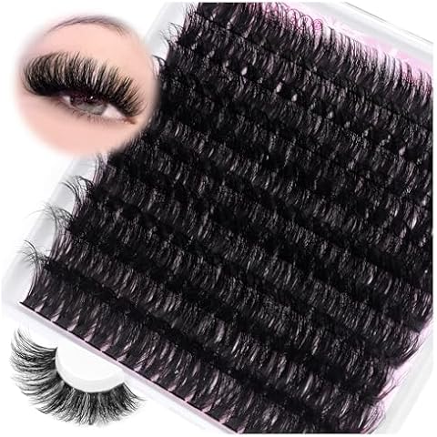 wiwoseo Fluffy Long Lash Clusters Eyelash Clusters Fluffy Cluster Eyelash Extensions 200D Thick Volume Lashes Clusters 16-24MM Super Long Individual Lashes Fluffy Mink Eyelashes Cluster Lashes Cover