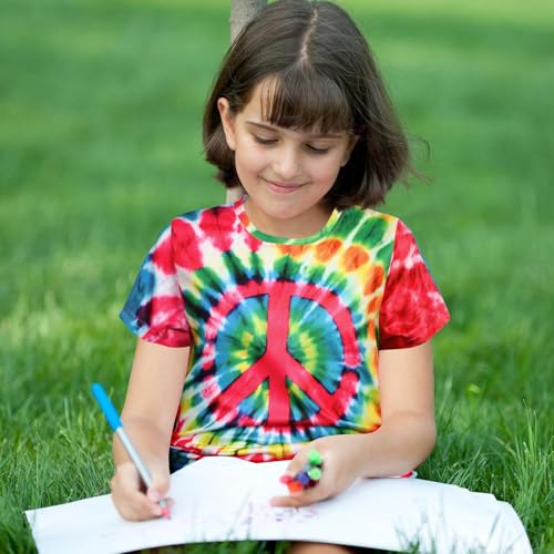 Image of Boys Tie Dye Shirts 3-12 Years Hippies Crewneck Kids Short Sleeve Tee