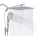 UltrTxenova Metal Rain Shower Head with Handheld Spray Combo,High Pressure Filtered Handheld Shower Head with 10-Spray for Bathroom Upgrade,10" Height/Angle Adjustable Bar,71" Long Hose Chrome