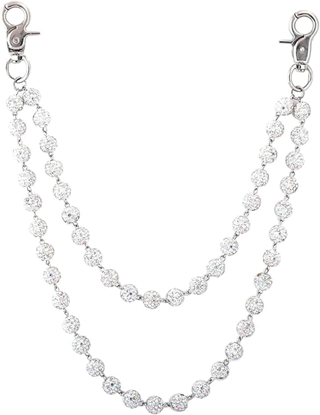 Pants Chain for Men, Women Wallet Chain, Wallet Chain Layered Pants Chains for Men Women Rhinestone Waist Chain Hipster Street Jeans Chain Silver keychain Pocket Bag Accessories Trendy Body Jewelry