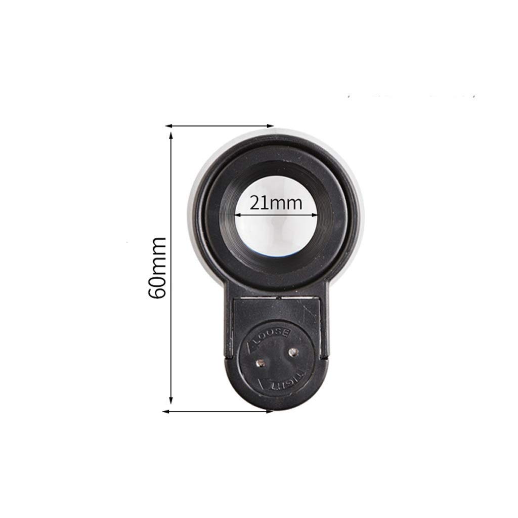 MRKU Lupa de Mano con luz LED para Joyas y Monedas, Lupa giratoria de Mano para Diamantes, ayudas para la Lectura