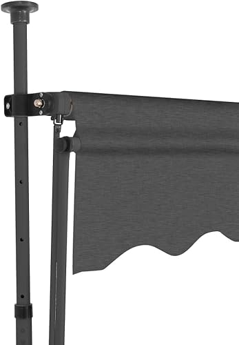 Miniatura 4 de vidaXL Toldo retráctil de poliéster con LED, 118.1 pulgadas de ancho, color antracita, funcionamiento manual, marco de acero, resistente al agua y a