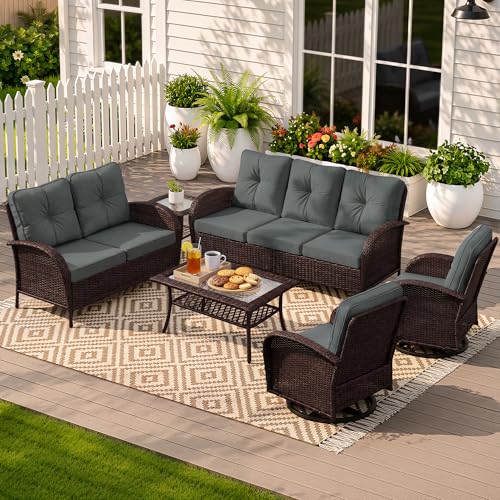 UPHA Outdoor Wicker Furniture Set, Gray