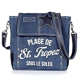 Vintage Canvas Leather Messenger Bag for Men & Women, Crossbody, Shoulder Bag, Satchel 11' with Star Flap Small Travel Use