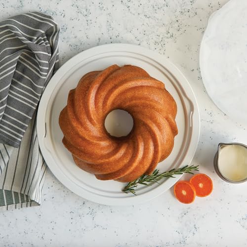 Image of Nordic Ware Formed Swirl Bundt with Keeper, 10 Cup, Twilight Blue