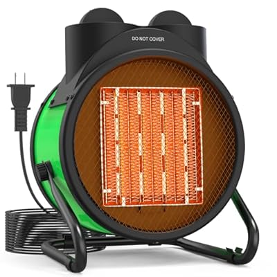 Buyplus Outdoor Heaters for Patio, 1500W Electric Garage Heater with 90°Adjustable Angle, Overheat Protection & 2S Fast Heating, Greenhouse Heater for Patio, Garage, Greenhouse, Indoor Outdoor, Green