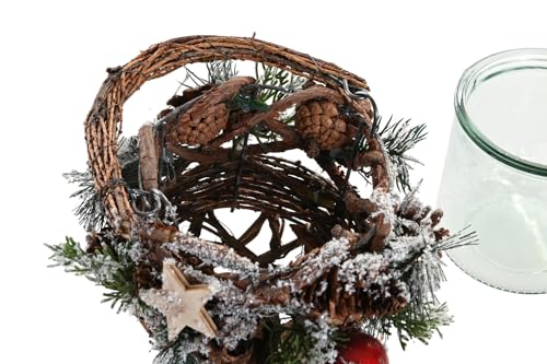 Portavela ratan panier rouge déco de table centre de table chalet - 4