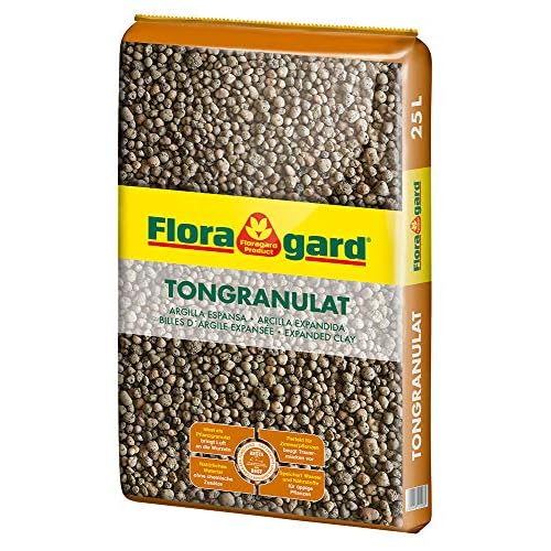 Floragard Blähton Tongranulat zur Drainage 25 L • Hydrokultursubstrat • für Pflanzkästen, Kübel oder Töpfe • Drainagematerial