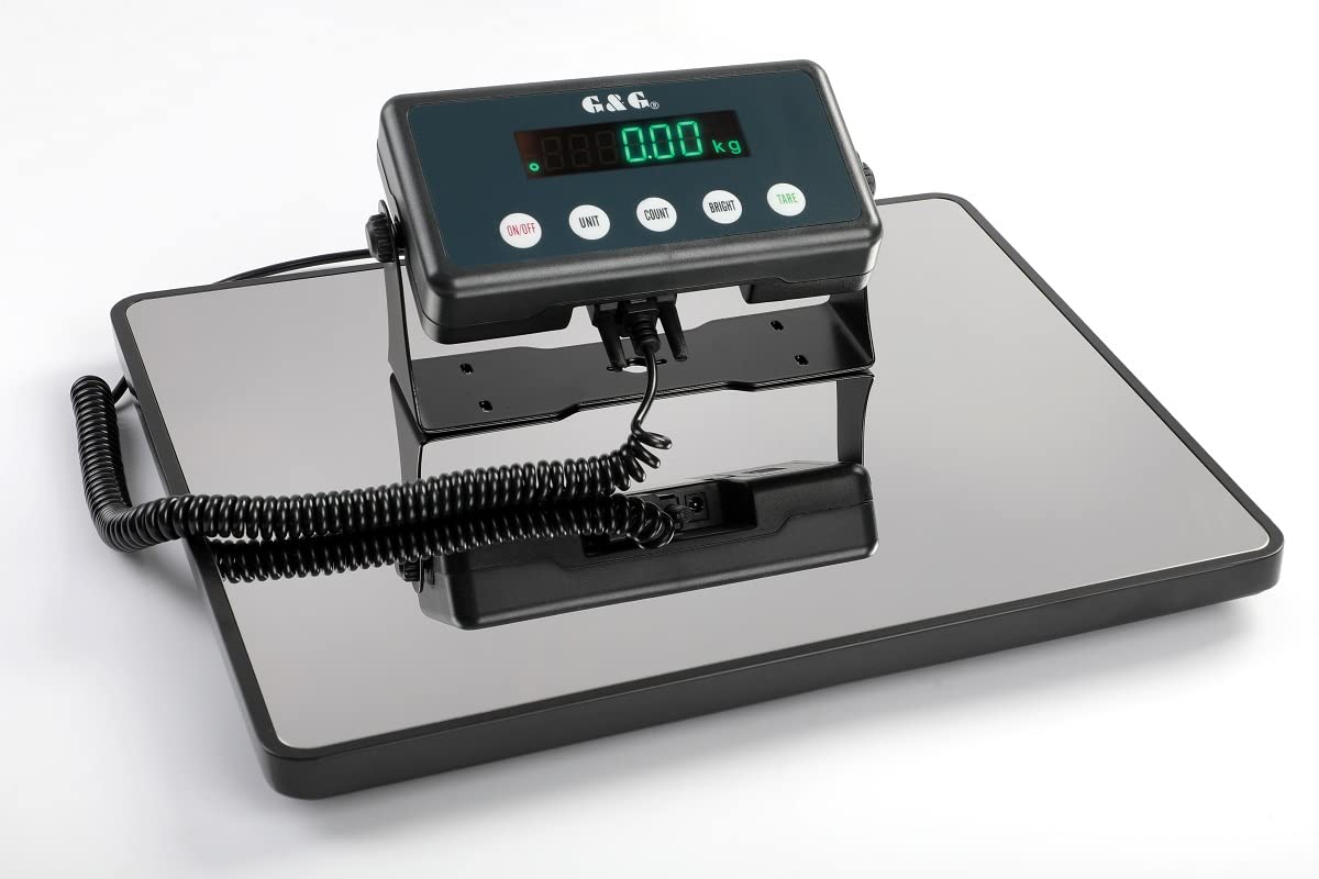 G&G PSB-B Paketwaage Plattformwaagen 100kg/5g, 38cmX32cm LED mit Netzteil oder Batteriebetrieb (100Kg/5g)