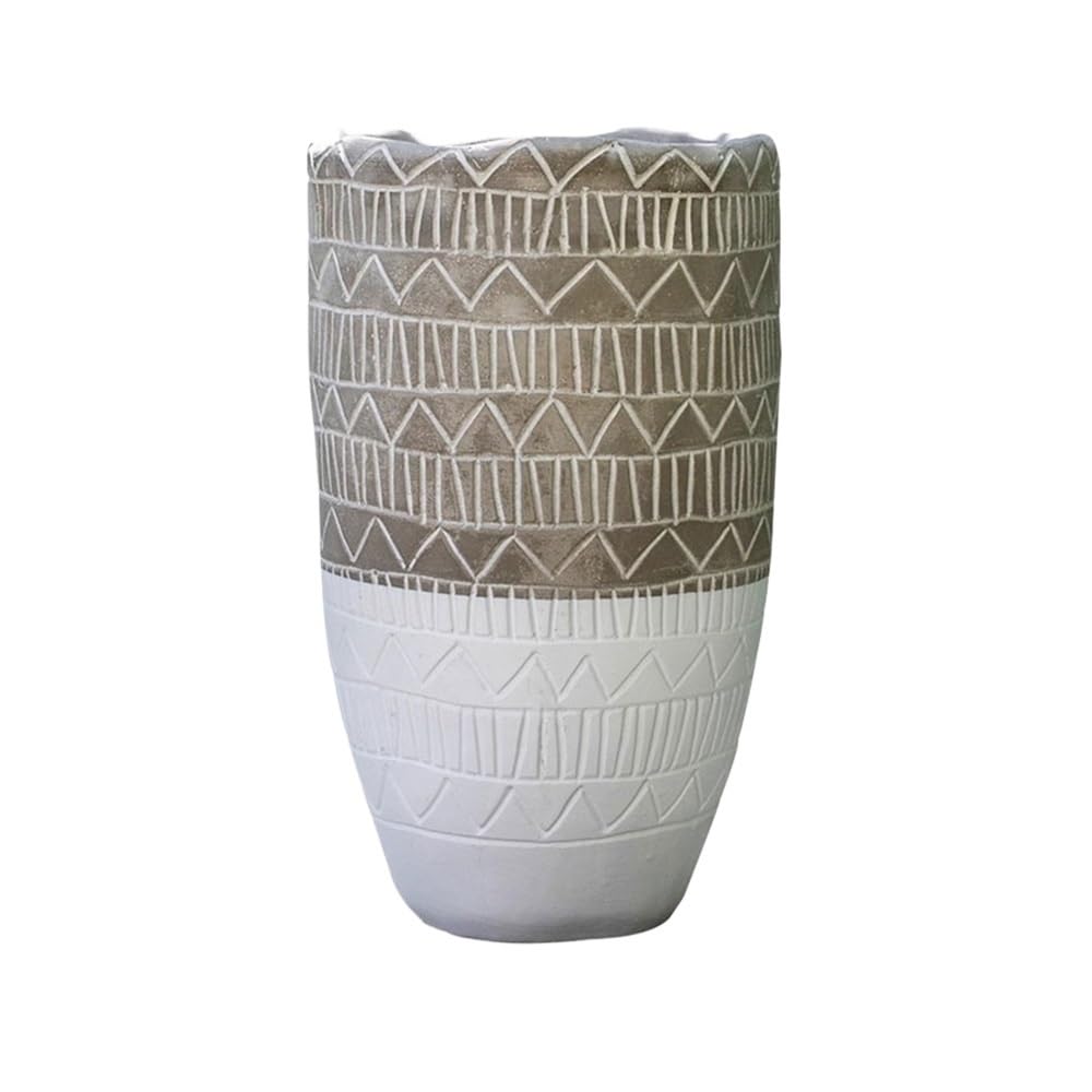 Cenz-888 flowerpot Tall Round Geometric Pattern Planter Ceramic Flower Pot for Indoor Outdoor Pots for Plants