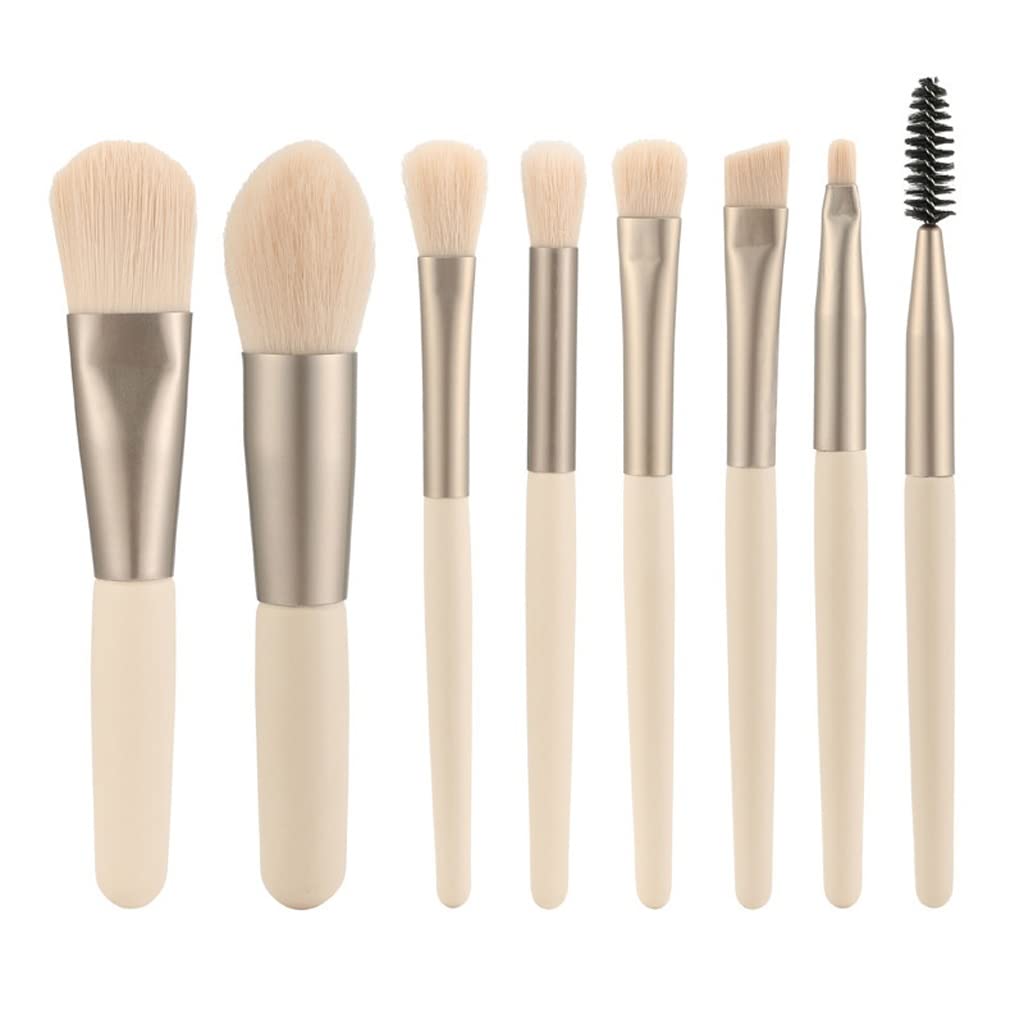 8 Mini Makeup Brush Portable Soft Hair Set Beauty Tool Foundation(Black)